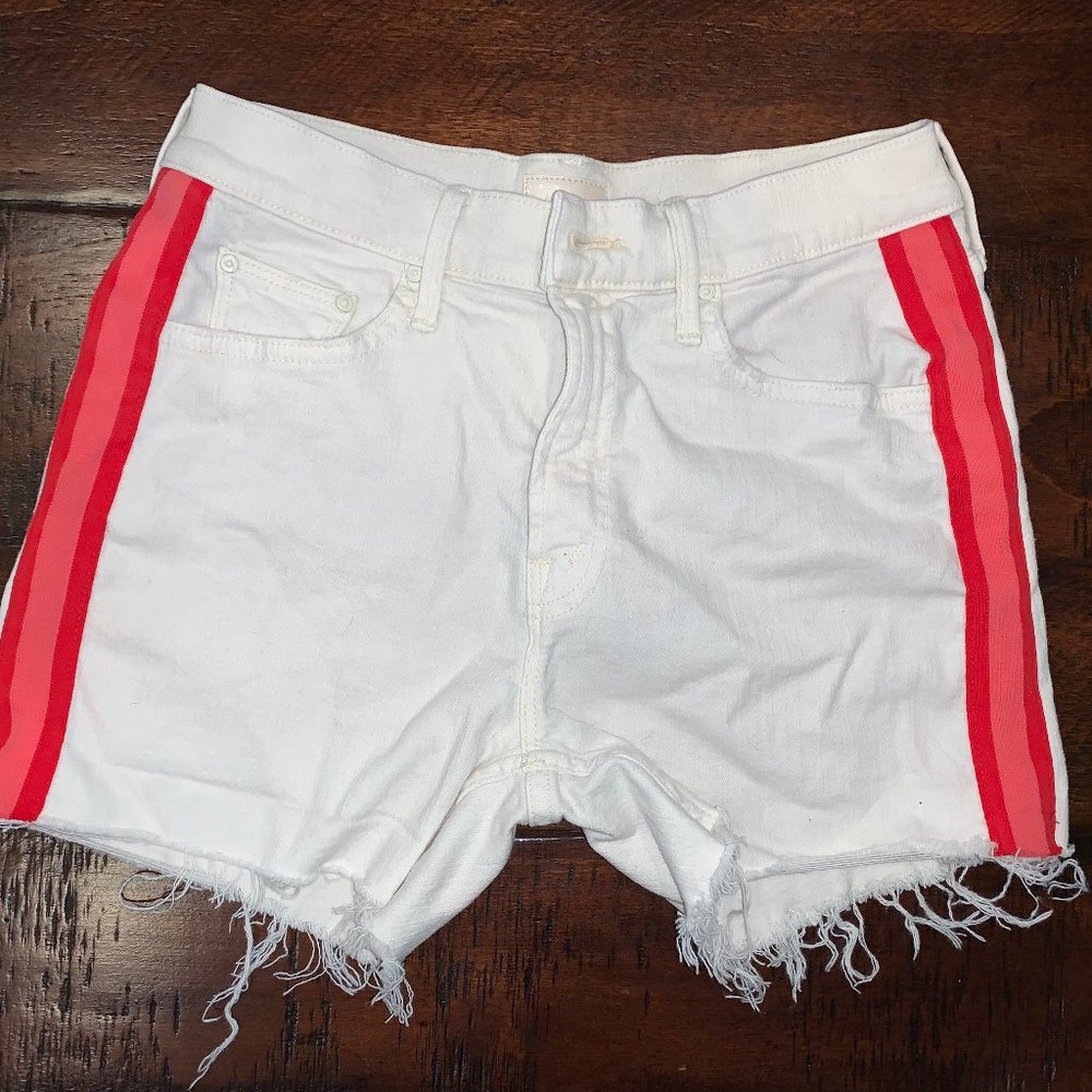 White Frey Hem Demin Shorts